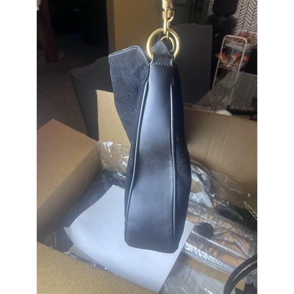 Gucci Black Suede Leather Bamboo Handle Hobo Bag With Detachable Crossbody Strap - Picture 2 of 8